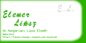 elemer lipsz business card